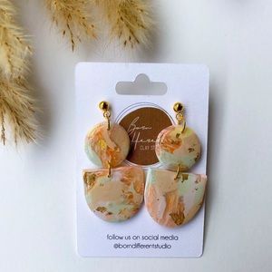 MAGIA Polymer Clay Earrings Marbled Clay Earrings